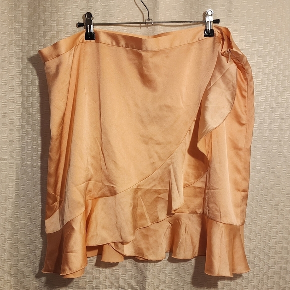 NWT Sugar Thrillz Balletcore Pink Silky Wrap Skirt Zippered Women's Satin - Picture 2 of 5